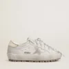 Women's Super-Star Ski in light gray nylon with metallic leather star and heel tab