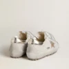 Women's Super-Star Ski in light gray nylon with metallic leather star and heel tab