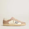 Women’s Super-Star sneakers in pink suede with silver metallic leather star