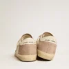 Women’s Super-Star sneakers in pink suede with silver metallic leather star