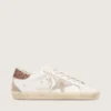 Women's Super-Star with a suede star and peach-pink glitter heel tab