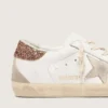 Women's Super-Star with a suede star and peach-pink glitter heel tab