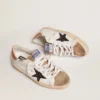 Women's Super-Star with black glitter star and pink heel tab