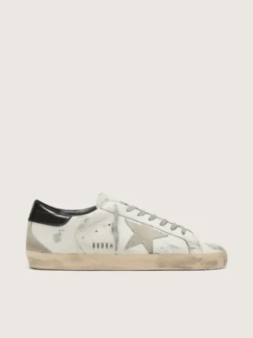 Men's Super-Star with black heel tab and metal stud lettering