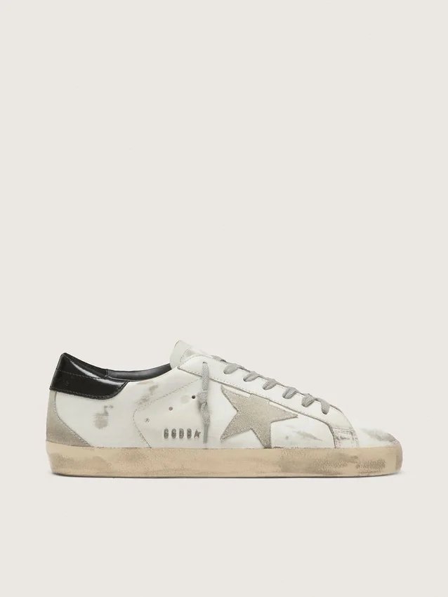 Men's Super-Star with black heel tab and metal stud lettering