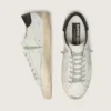 Women's Super-Star with black heel tab and metal stud lettering