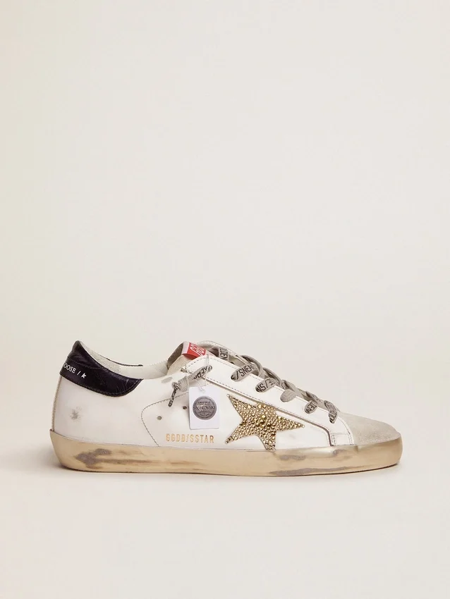Women’s Super-Star with blue heel tab and Swarovski crystal star