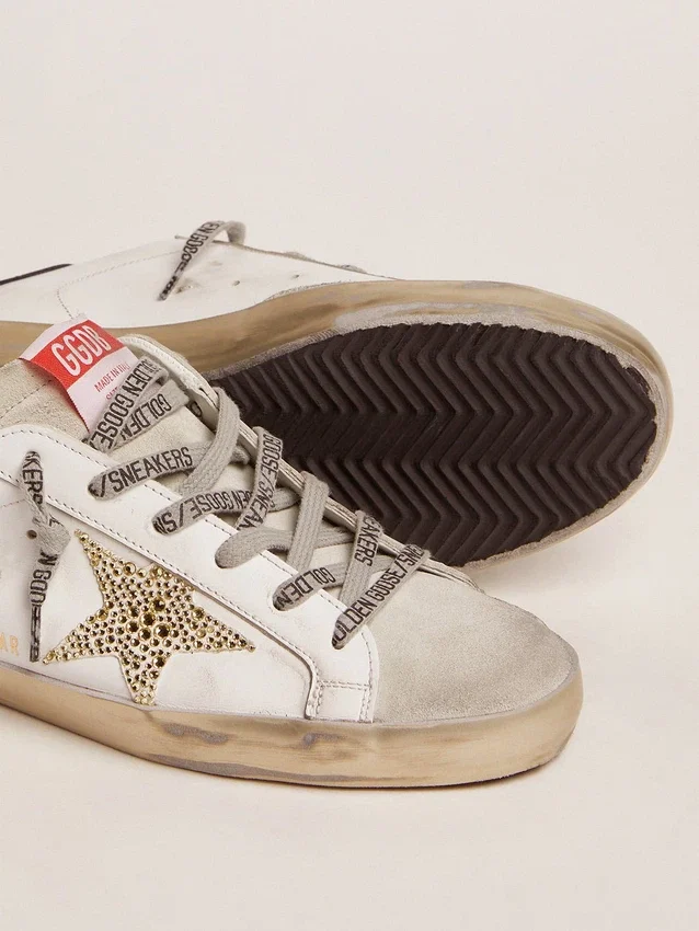 Women’s Super-Star with blue heel tab and Swarovski crystal star
