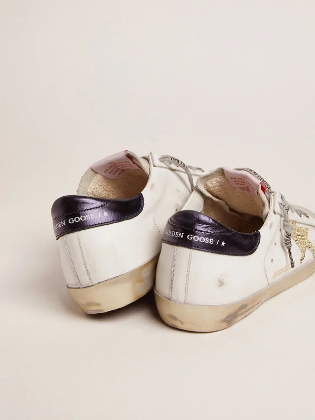 Women’s Super-Star with blue heel tab and Swarovski crystal star