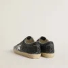 Women's Super Star with glitter upper and silver metallic leather star