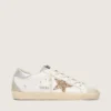 Women's Super-Star with gold glitter star and ice-gray suede inserts
