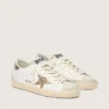 Women's Super-Star with gold glitter star and ice-gray suede inserts