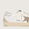 Women's Super-Star with gold glitter star and ice-gray suede inserts