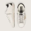 Women's Super-Star with gold star and black glitter heel tab