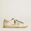 Women's Super-Star with gray glitter star and nude leather heel tab