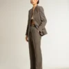 Women's Super-Star with gray glitter star and nude leather heel tab