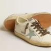 Women's Super-Star with gray glitter star and nude leather heel tab