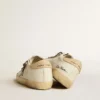 Women's Super-Star with gray glitter star and nude leather heel tab