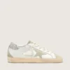 Women's Super-Star with gray star and silver glitter heel tab