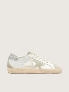 Women's Super-Star with gray star and silver glitter heel tab