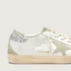 Women's Super-Star with gray star and silver glitter heel tab