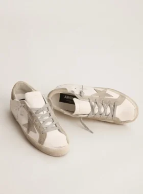 Women’s Super-Star with gray suede star and heel tab