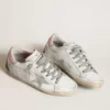 Women's Super-Star with gray suede star and pink leather heel tab