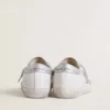 Women’s Super-Star with gray suede star and silver glitter inserts