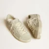 Women’s Super-Star with gray suede star and Swarovski crystal mesh