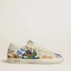 Women's Super-Star with multicolored beads and beige suede star