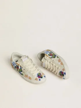 Women’s Super-Star with multicolored beads and beige suede star