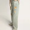 Women's Super-Star with shearling lining and silver glitter star
