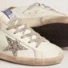 Women's Super-Star with shearling lining and silver glitter star