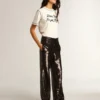 Women's Super-Star with silver glitter star and brown glitter heel tab