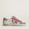Women's Super-Star with silver glitter star and lilac suede heel tab