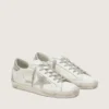 Women's Super-Star with silver heel tab and metal stud lettering