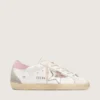 Women's Super-Star with silver leather star and pink heel tab