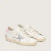 Women's Super-Star with silver leather star and pink heel tab