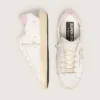 Women's Super-Star with silver leather star and pink heel tab