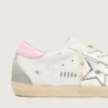 Women's Super-Star with silver leather star and pink heel tab
