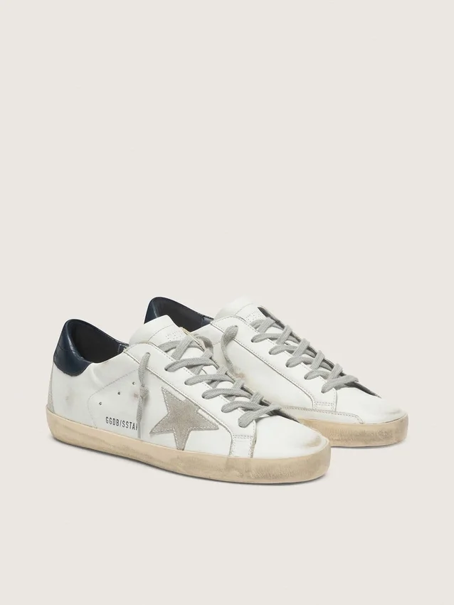 Women's Super-Star with suede star and blue heel tab