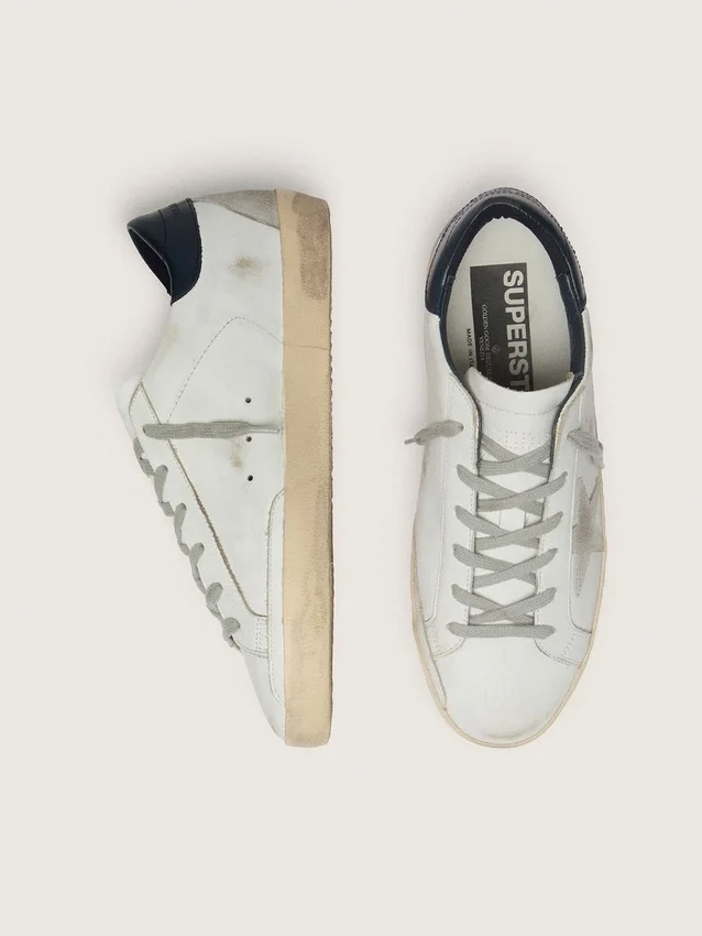 Women's Super-Star with suede star and blue heel tab