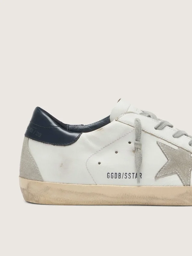 Women's Super-Star with suede star and blue heel tab