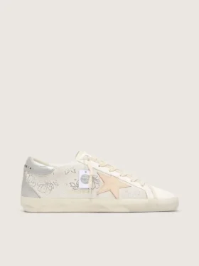 Women's Super-Star with Swarovski crystals and smoke gray leather star