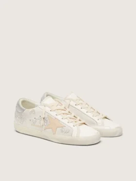 Women’s Super-Star with Swarovski crystals and smoke gray leather star