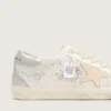 Women's Super-Star with Swarovski crystals and smoke gray leather star