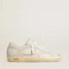 Women’s Super-Star with white leather star and heel tab with lived-in effect