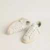 Women’s Super-Star with white leather star and heel tab with lived-in effect