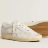 Women’s Super-Star with white leather star and heel tab with lived-in effect