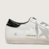 Women's Super-Star with white suede star and black croc-print leather heel tab